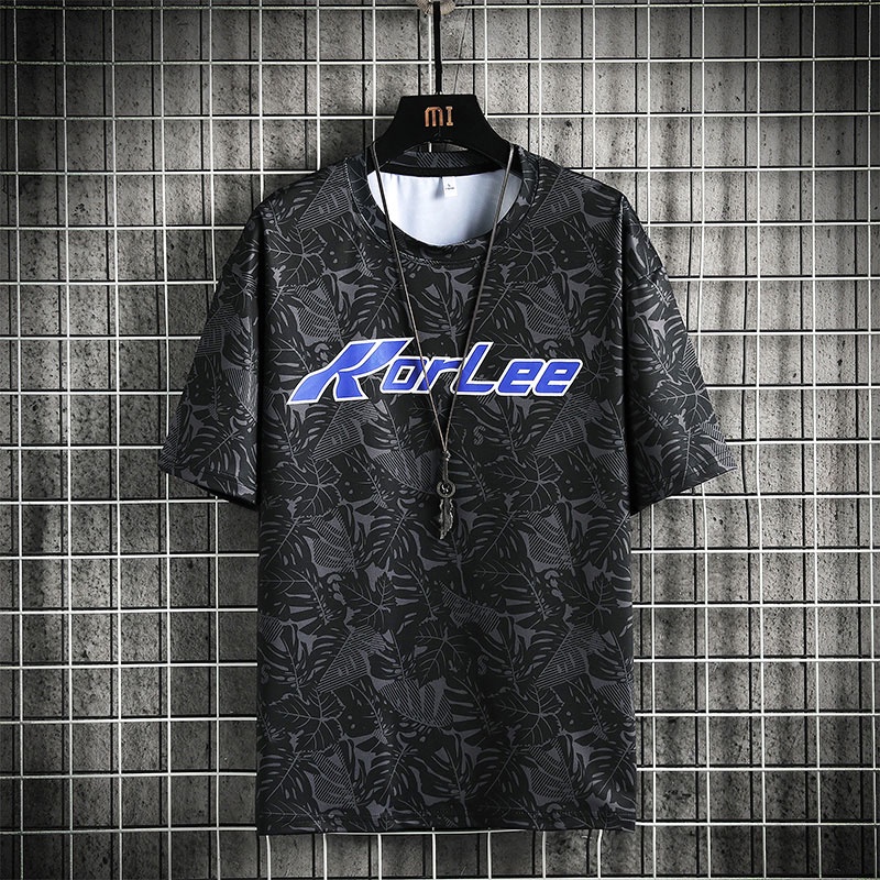 Áo Thun Ngắn Tay Cổ Tròn In Hình Lá Phong Thời Trang Mùa Hè Trẻ Trung Dành Cho Nam