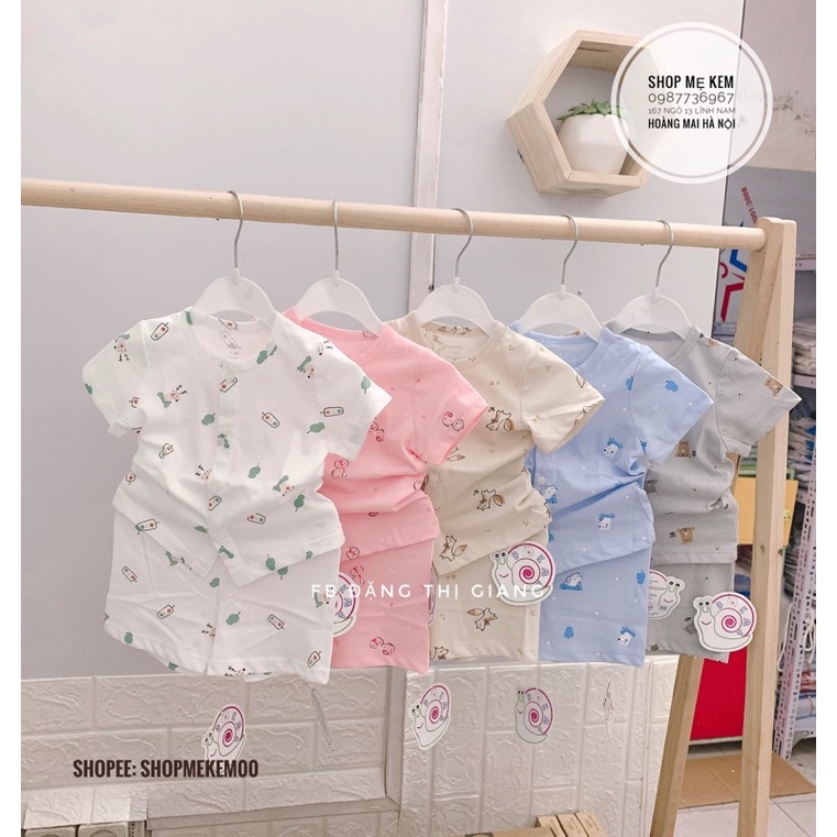 Bộ cộc sơ sinh cài giữa dokma cotton