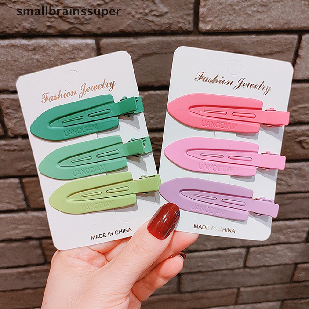 Bộ 3 Kẹp Tóc Không Đường May Cố Định Tóc Mái Tiện Dụng Cho Nữ