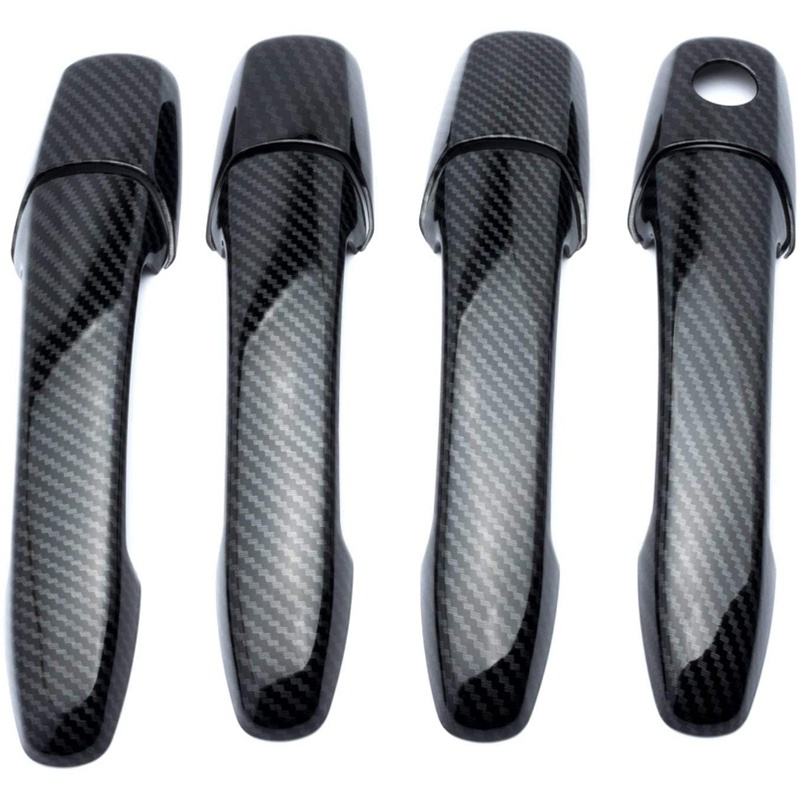 Ốp Bọc Tay Nắm Cửa Xe Hơi Mazda 2 3 6 Bằng Sợi Carbon Không Đục Lỗ Kèm Chìa Khóa
