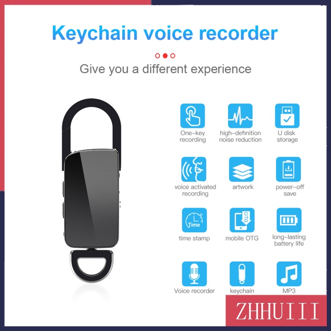 Máy Nghe Nhạc Mp3 Thu Âm Kích Hoạt Giọng Nói Có Móc Khóa JT S20 +
