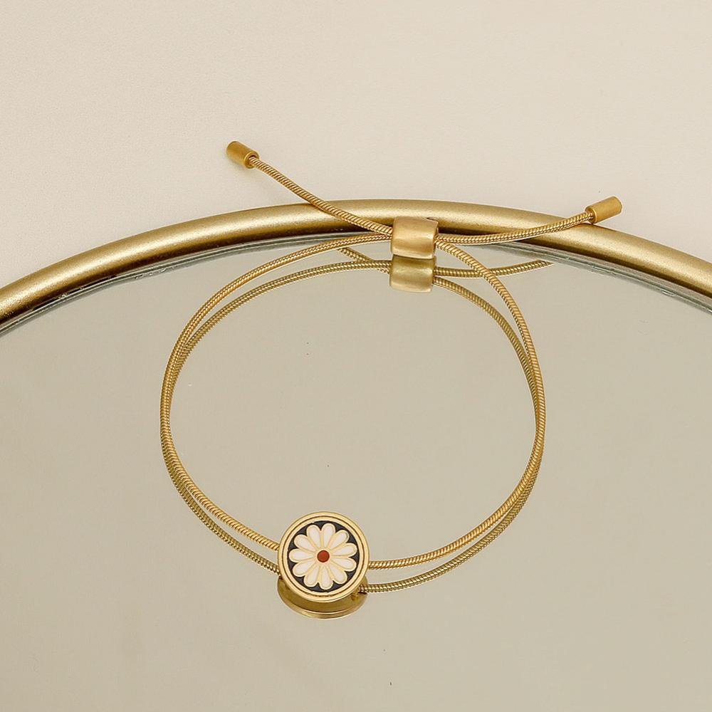Vòng Tay Hoa Cúc Nhỏ Tráng Men Phong Cách Vintage Thời Trang Cho Nữ E5O8