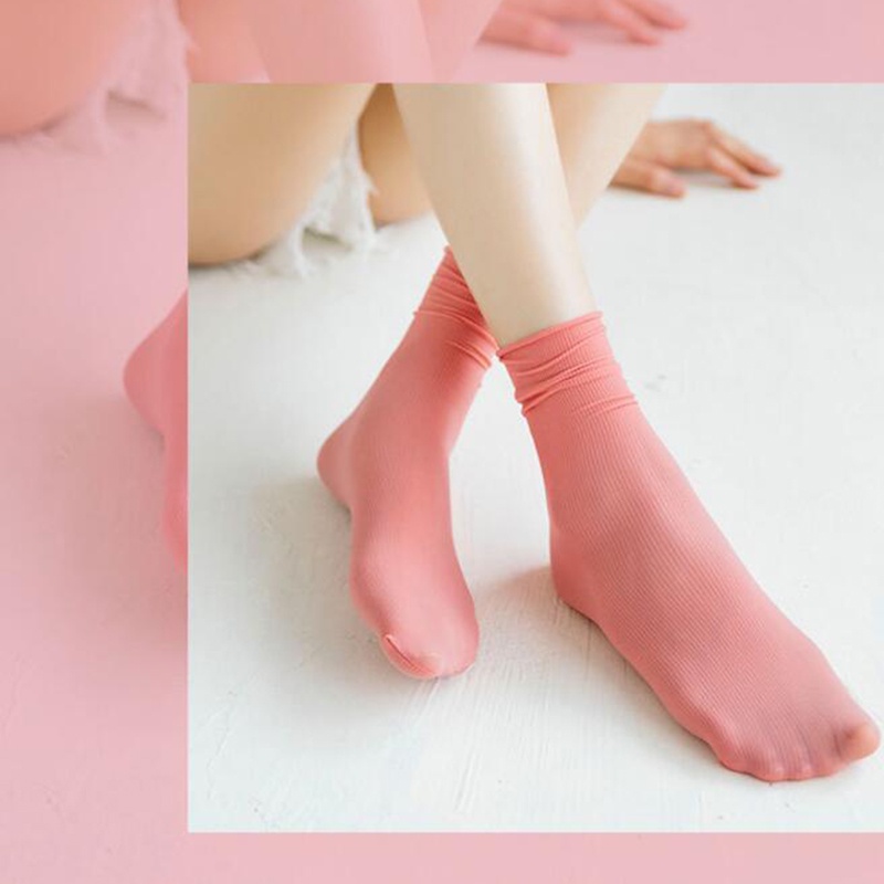 Vớ Cotton Mỏng Màu Trơn Thoáng Khí Thoải Mái Thời Trang Cho Nữ
