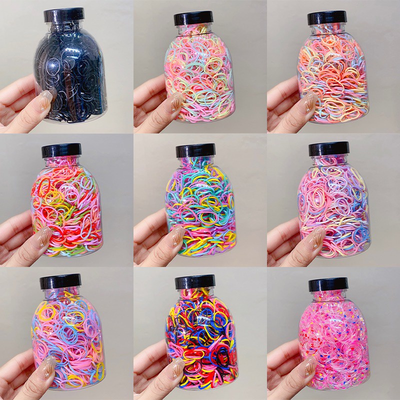 Set 1000 Dây Buộc Tóc Co Giãn Nhiều Màu Cho Bé Gái