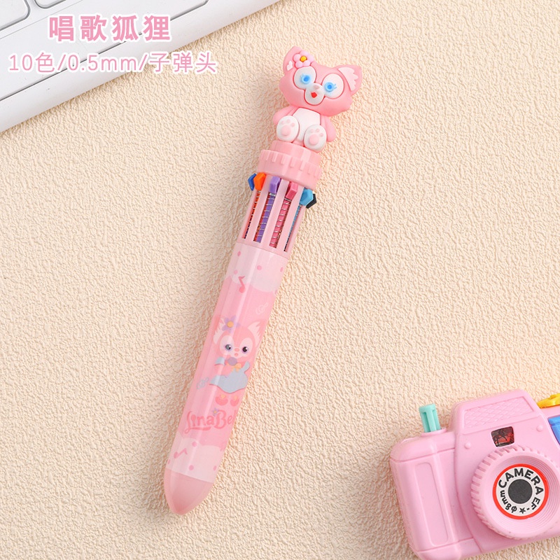 Bút Bi 10 Màu Đa Năng Họa Tiết Hoạt Hình Đáng Yêu