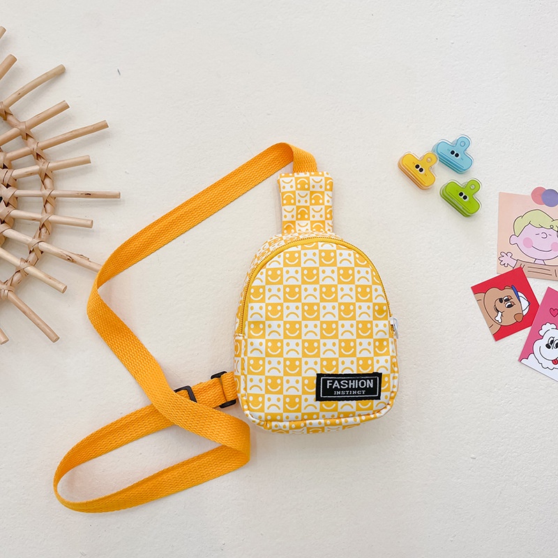 Túi thời trang trẻ em túi đeo chéo trước ngực kẻ caro họa tiết vui buồn và trơn cho bé Dương Kids