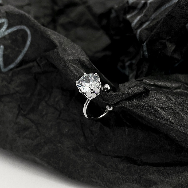 Khuyên Kẹp Vành Tai Đính Đá zircon Đơn Giản Và Nhỏ Phong Cách Hàn Quốc
