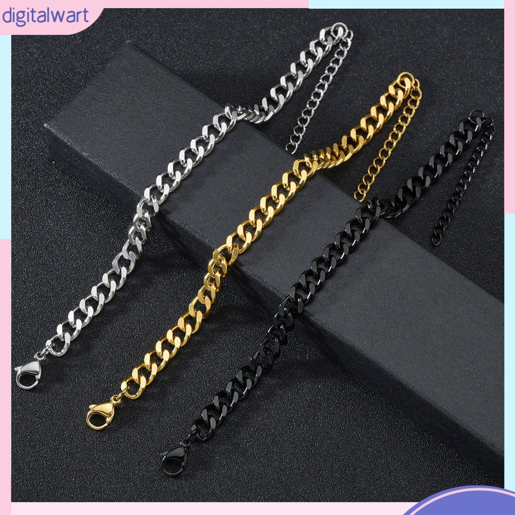 Vòng Tay Mắt Xích Bằng Thép Không Gỉ Mạ Màu Phong Cách Hiphop Thời Trang Cho Nam