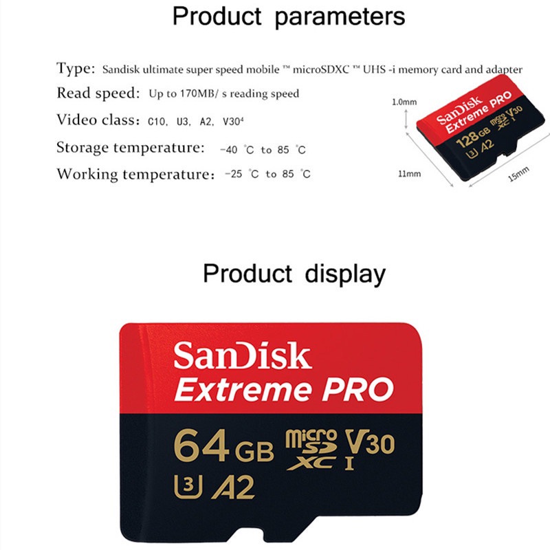 Thẻ Nhớ Sand1sk Micro SD 1TB 512G 256GB 128GB 64GB 32GB Chuyên Dụng Cho Điện Thoại Và Máy Tính