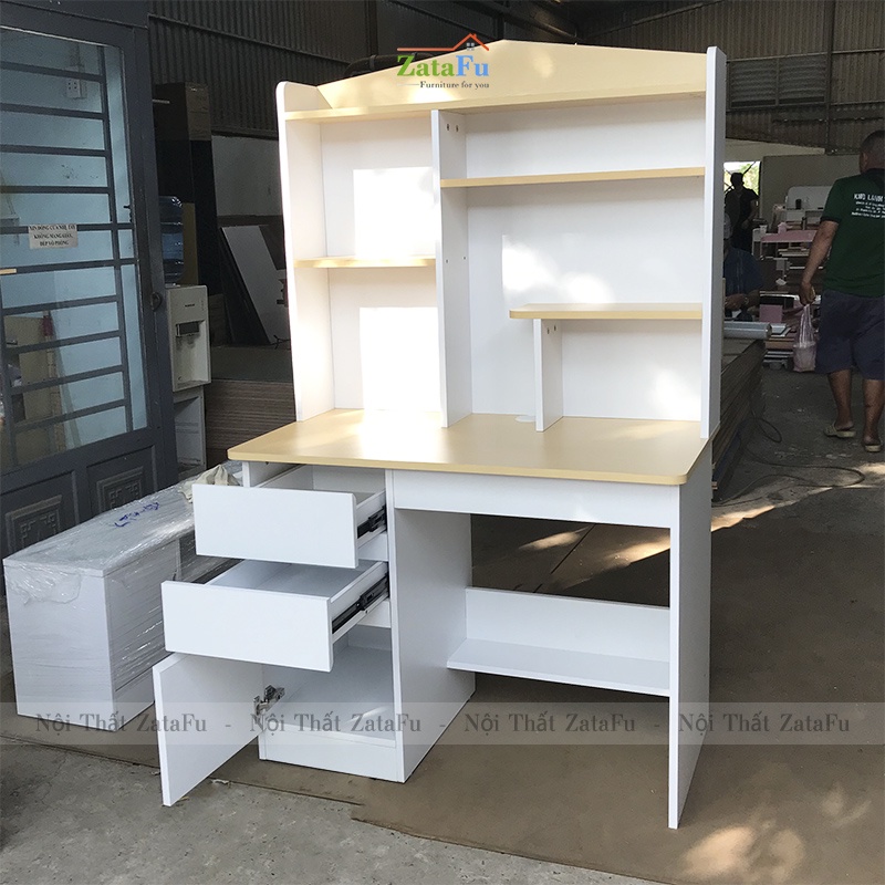 Bàn Học Sinh Tiểu Học Kèm Kệ Có Hộc Tủ BLV-51 ZataFu