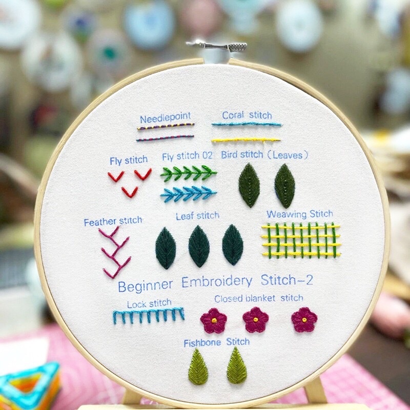 Set tập thêu 30 mũi cơ bản cho người mới bắt đầu