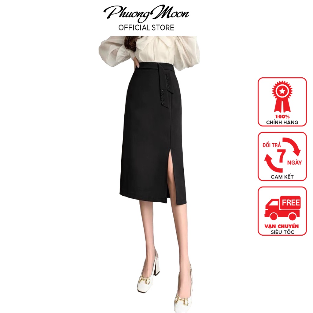 Chân váy công sở nữ PHUONGMOON, chất mềm đẹp lên dáng cực chuẩn