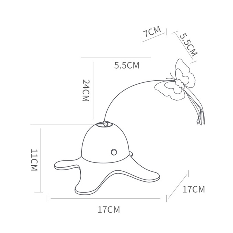 Elsabell Đồ chơi mèo con bướm tự động làm giảm sự nhàm chán tương tác xoay 360 độ cho