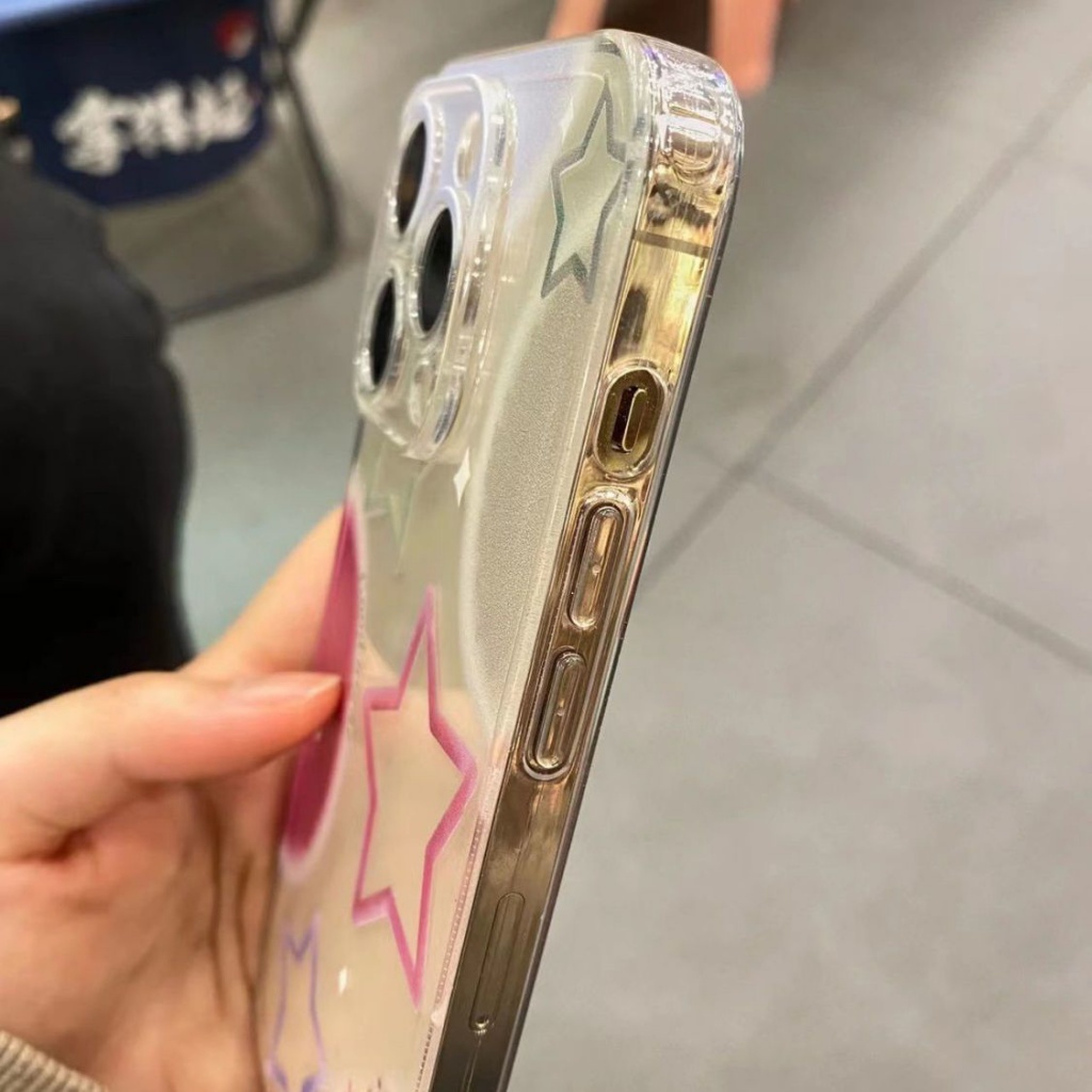 ✅Ốp Điện Thoại Mềm Màu Trong Suốt Hình Ngôi Sao Cho iPhone 14 13promax 12 11pro xr xs 7 8plus