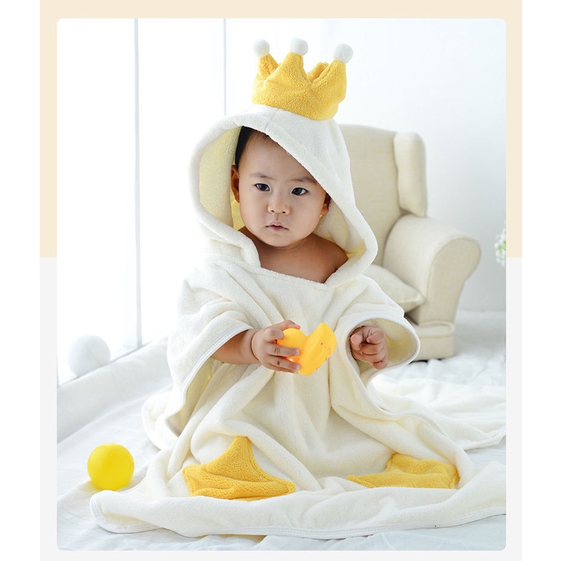 Áo Choàng Tắm Có Nón Bằng Lông Cừu San Hô Dày Dặn Thấm Hút Tốt Kiểu Hoạt Hình Đáng Yêu Cho Bé