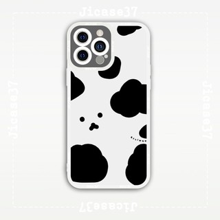 Ốp lưng iphone samsung xiaomi oppo cạnh vuông Jicase JMcase Gấu Trắng Hoạ Tiết Trắng Đen Cute
