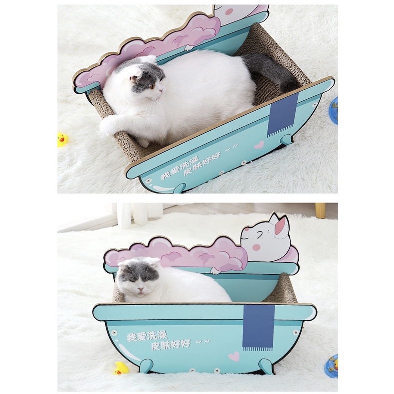 Cào móng/ bàn cào kết hợp ổ nằm cho mèo hình ghế sofa và bồn tắm - 4pets official
