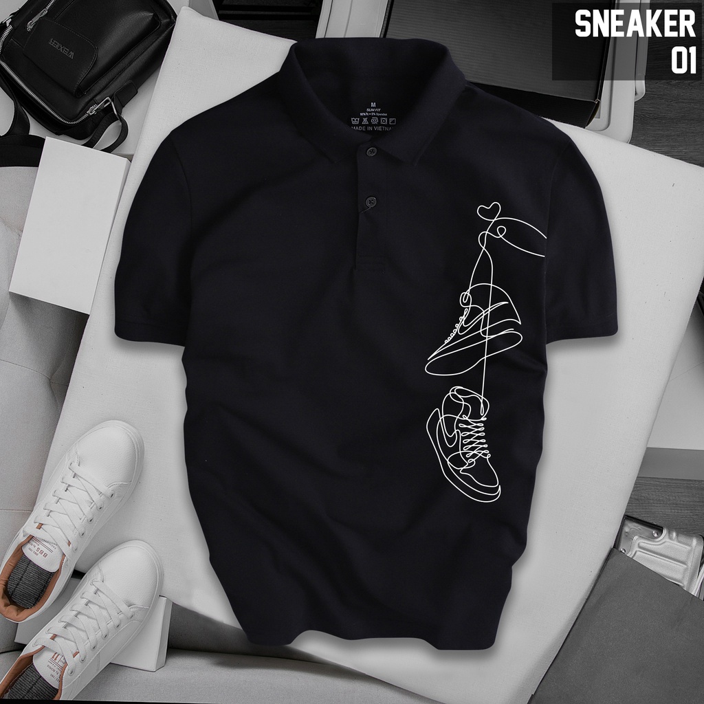 Áo Polo nam nữ SNEAKER cổ bẻ vải xịn fullbox, trẻ trung, thanh lịch