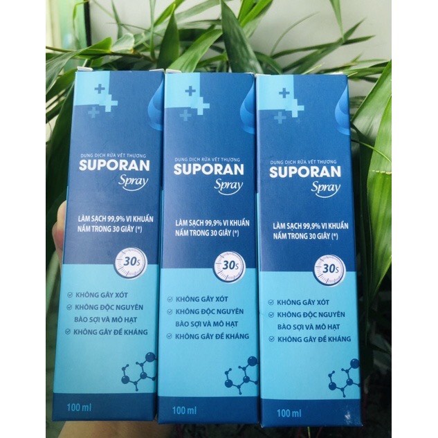 SUPORAN - Dung dịch sát khuẩn làm sạch 99,9% vi khuẩn, nấm trong vòng 30 giây chai 100ml