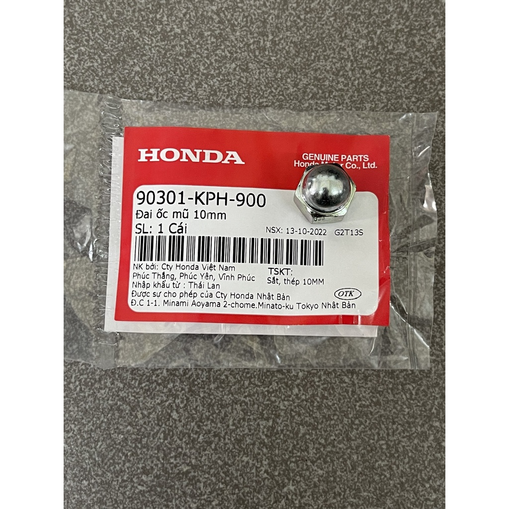 ỐC MŨ BẮT CHÂN PHUỘC XE SỐ HONDA WAVE DREAM, ZIN CHINH HÃNG 90301KPH900