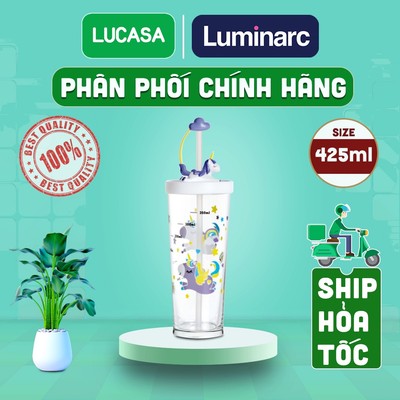 Ly Thủy Tinh Luminarc Lille Scale Unicorn 425ml - Ly Đổi Màu Có Nắp L3810 | Phân Phối Chính Hãng