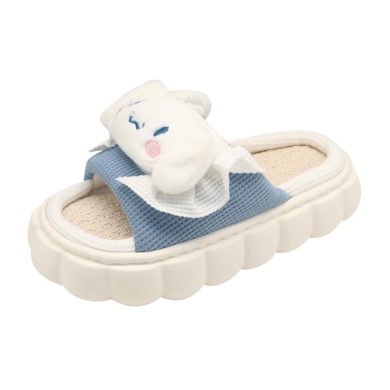 One Dép Vải Đi Trong Nhà Màu Kẹo Họa Tiết Hoạt Hình Phong Cách Hàn Quốc Cho Nữ