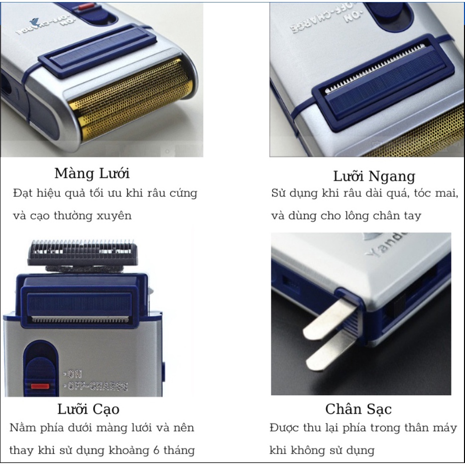 Máy cạo Râu khô Yandou SC-W301U siêu bền - Phong cách mạnh mẽ - Bảo hành 12 tháng