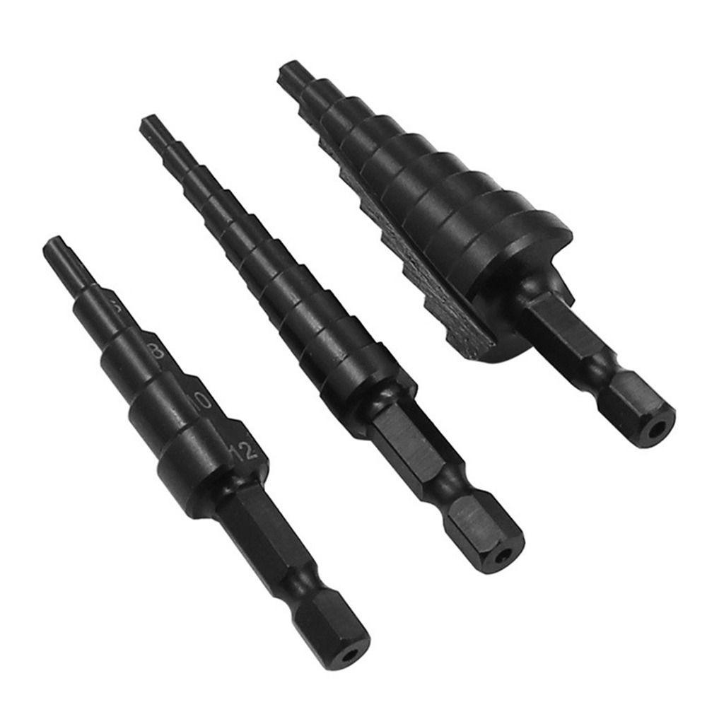 GOGOUP Bộ 3 Mũi Khoan Titan Màu Đen