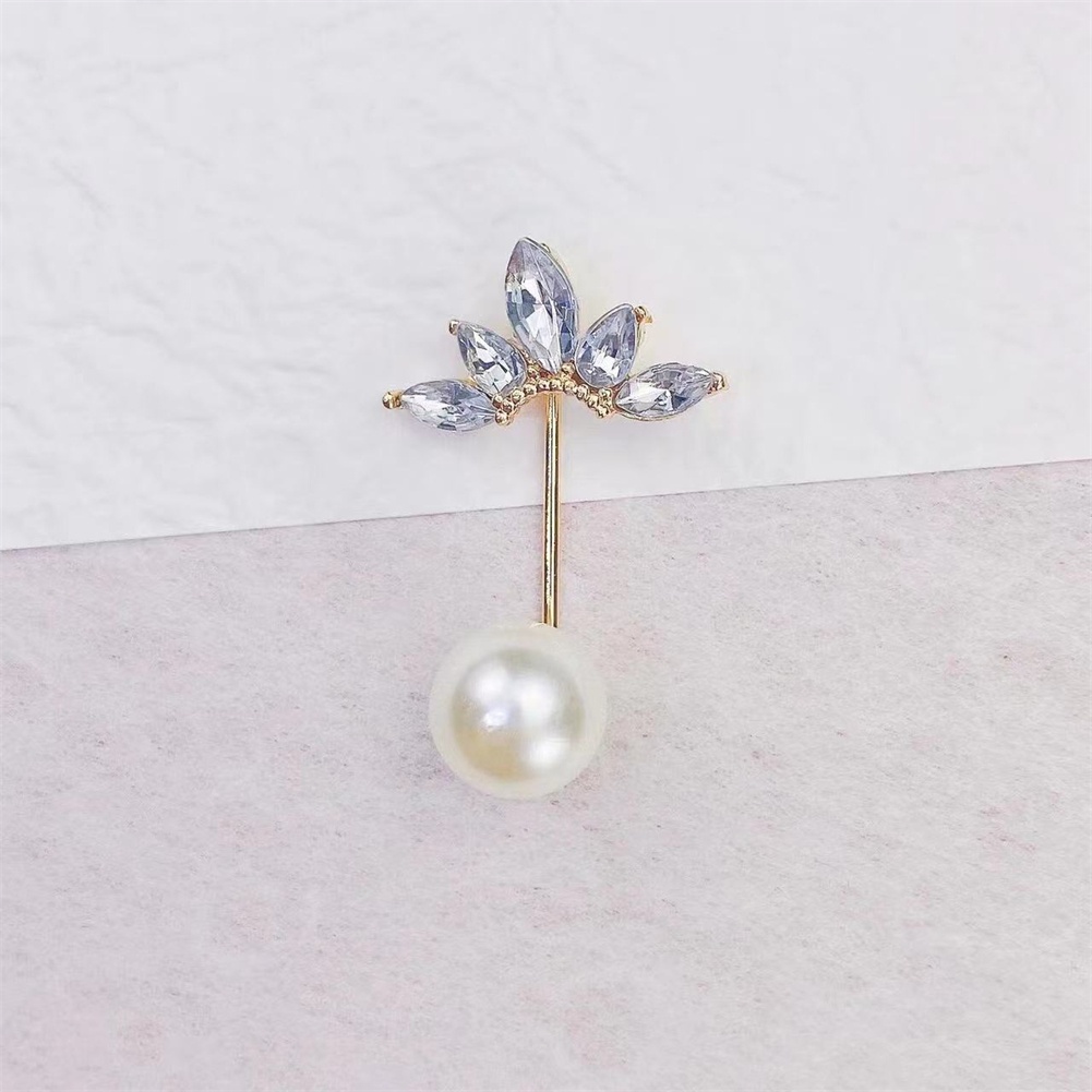 Ghim Cài Cổ Áo Đính Ngọc Trai Thiết Kế Độc Đáo Thời Trang Chống Trượt Cho Nữ