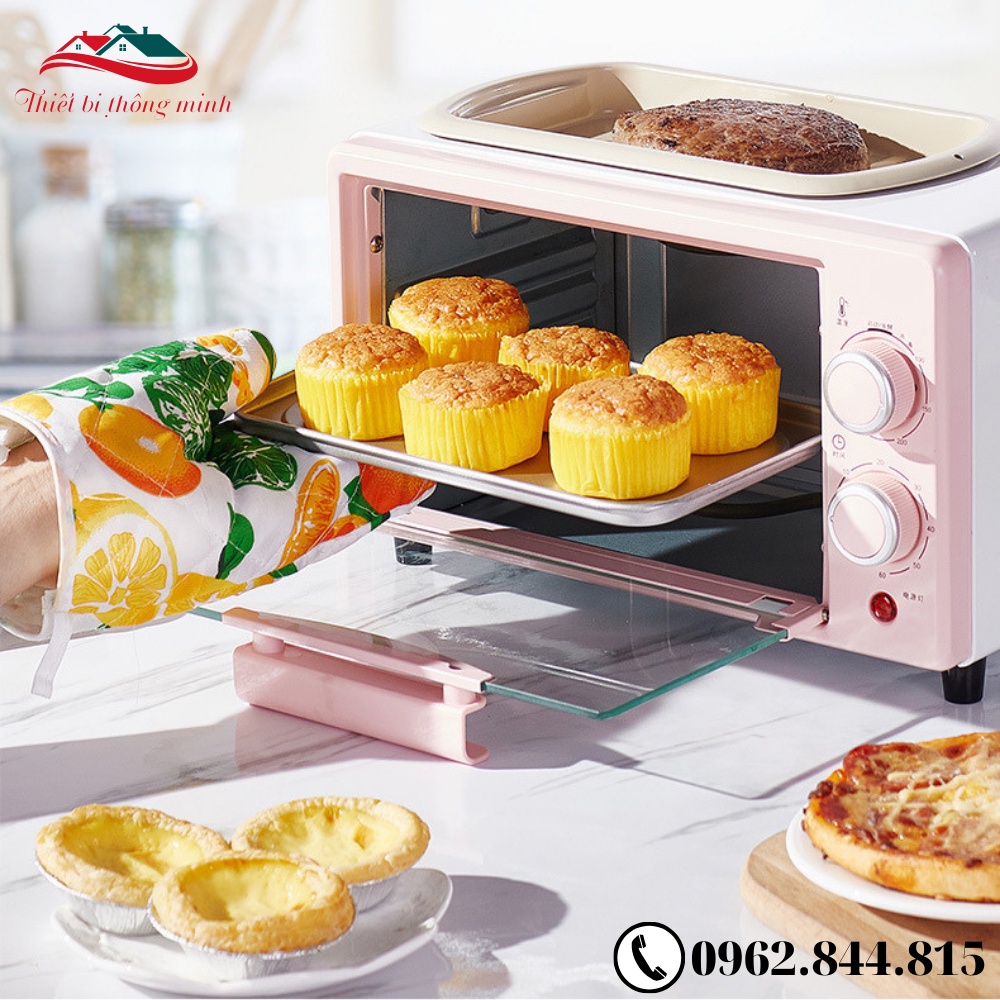 (3 Trong 1)Bếp Nướng Bánh Đa Năng, Lò Vi Sóng Saylay 12L Rã Đông Chiên Rán