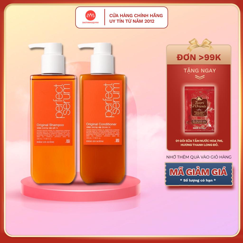 Set Gội - Xả Mise en Scene Perfect Serum Original Dưỡng Tóc Mềm Mượt, Phục Hồi Tóc Hư Tổn 680ml