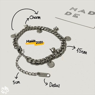 vòng tay xích phối charm / snake mix charm