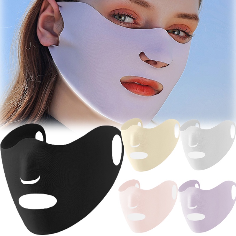 1 Khẩu Trang Chống Nắng Bằng Lụa Lạnh Thoáng Khí Bảo Vệ Chống Tia UV