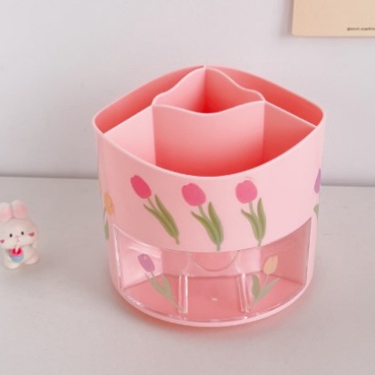 Rotating pen container desktop stationery storage box