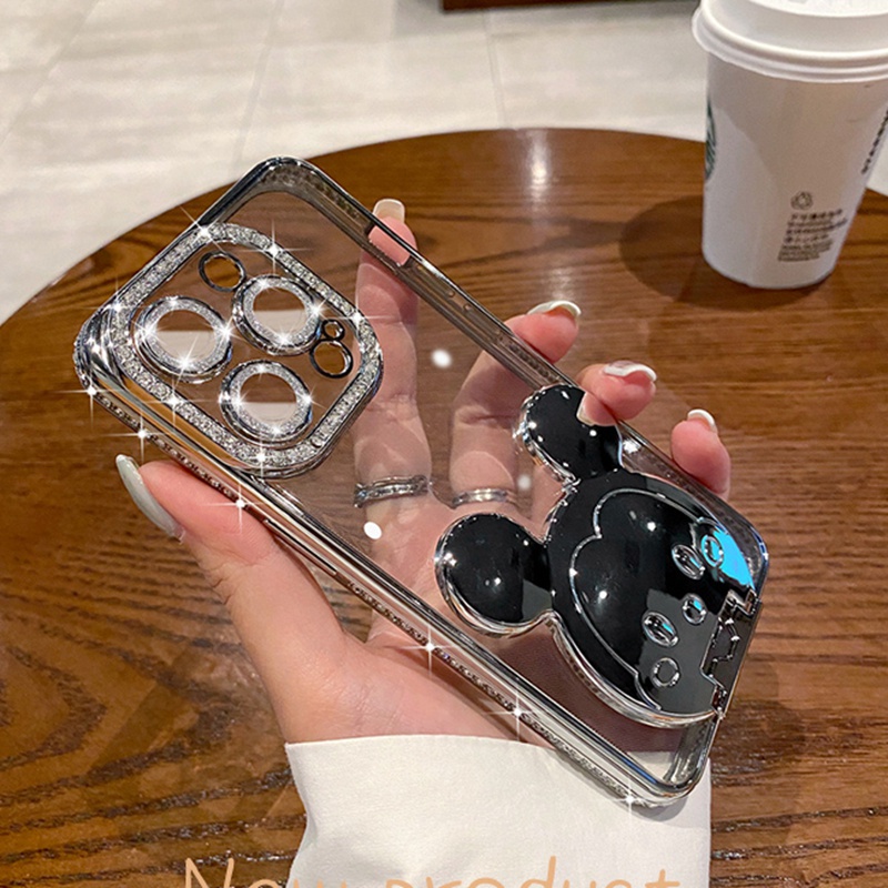 Ốp Điện Thoại TPU Mềm Họa Tiết Hoạt Hình Có Giá Đỡ Cho iPhone11 13 pro max 14 pro max 11promax