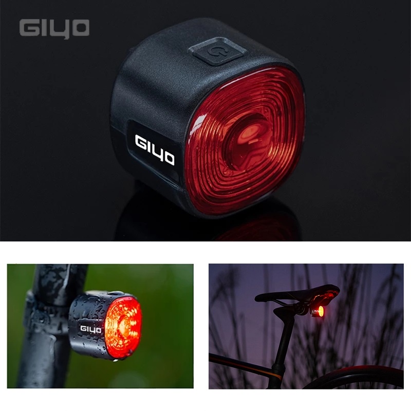 GIYO Đèn Đuôi Xe Đạp Cảm Biến Thông Minh Chống Nước IP66 6 Chế Độ Cho Xe Đạp Leo Núi