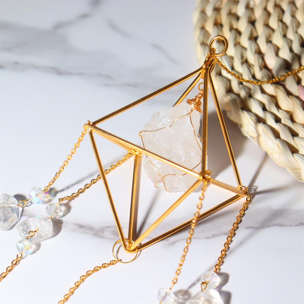 Chuông Gió Đá Pha Lê Tự Nhiên Dạng Cầu Treo Trang Trí Sân Vườn