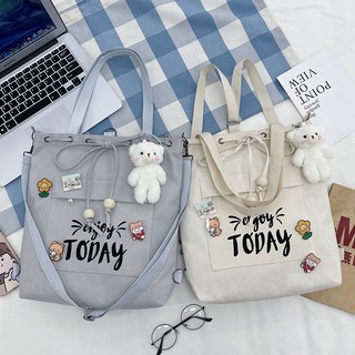 Túi Xách Canvas Sức Chứa Lớn Phong Cách Hàn Quốc Mới Cho Nữ
