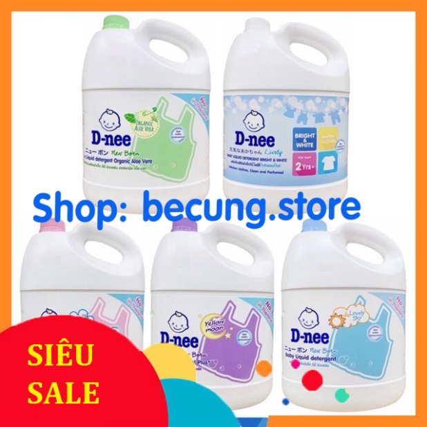 Nước giặt Dnee Thái Lan 3000ml - chính hãng Công ty Đại Thịnh (date 2025, 5 màu).