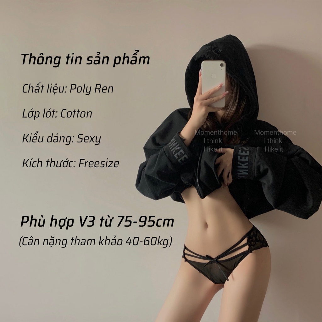 Quần lót nữ cạp thấp đan dây cánh bướm siêu gợi cảm FLQ197