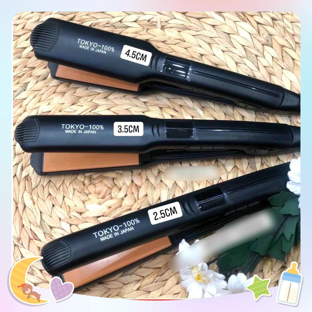 Máy ép duỗi tóc, uốn tóc xoăn Nhật Bản Tokyo 3in1, thanh gốm là tóc nhanh, giúp kẹp thẳng tóc tránh hư tổn, BH 12 tháng