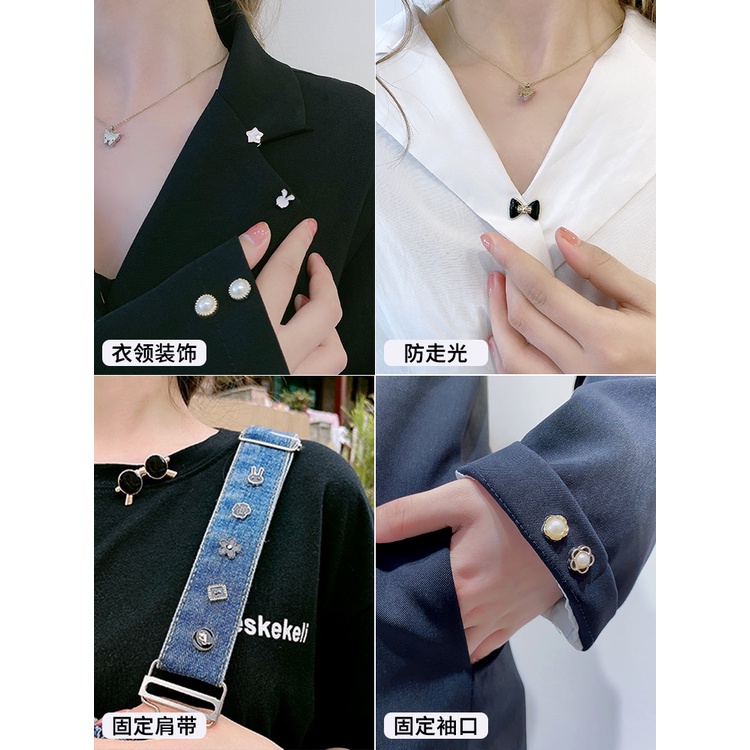 Set 10 Ghim Cài Cổ Áo Chữ V Chống Ánh Sáng Dành Cho Nữ