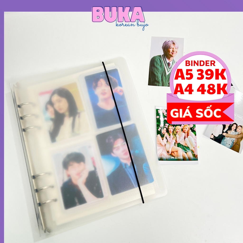 Binder bìa sổ còng nhựa đựng ảnh Collect Book sheetmeet đựng photo card khổ A5 Buka