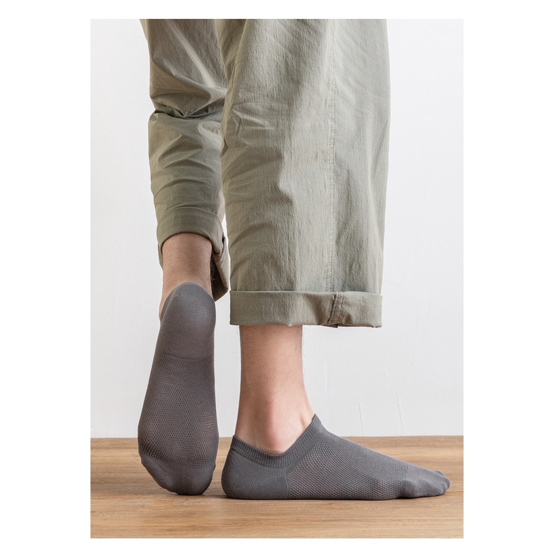 1 Đôi Tất Ngắn Bằng Cotton 100% Thoáng Khí Khử Mùi Cho Nam