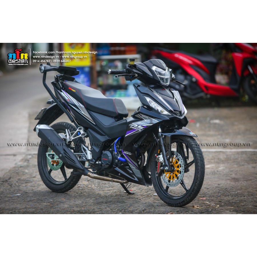 Tem rời Winner V1 mẫu RS 150 tím dán xe đen - mẫu mới 2023