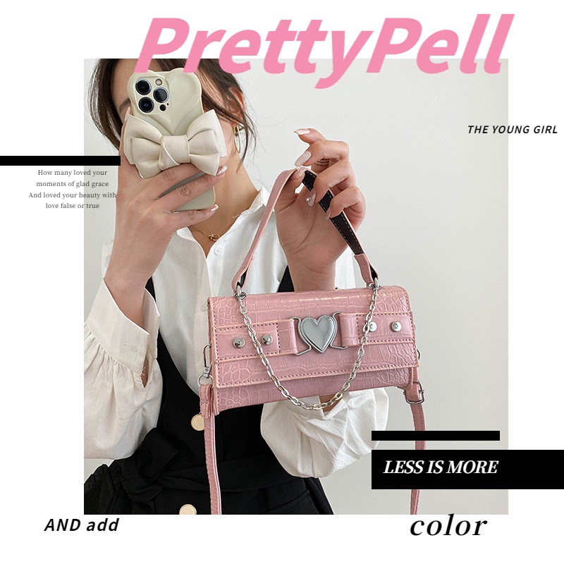 PrettyPell♥Túi Đeo Vai Thời Trang Thời Trang Cho Nữ Màu Trơn Túi Đeo Chéo Đơn Giản