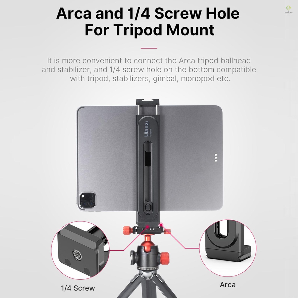 Kẹp Điện Thoại / Máy Tính Bảng Ulanzi U-PAD II 6.5cm - 26cm / 2.55in-10.23in Có Thể Điều Chỉnh Độ Rộng