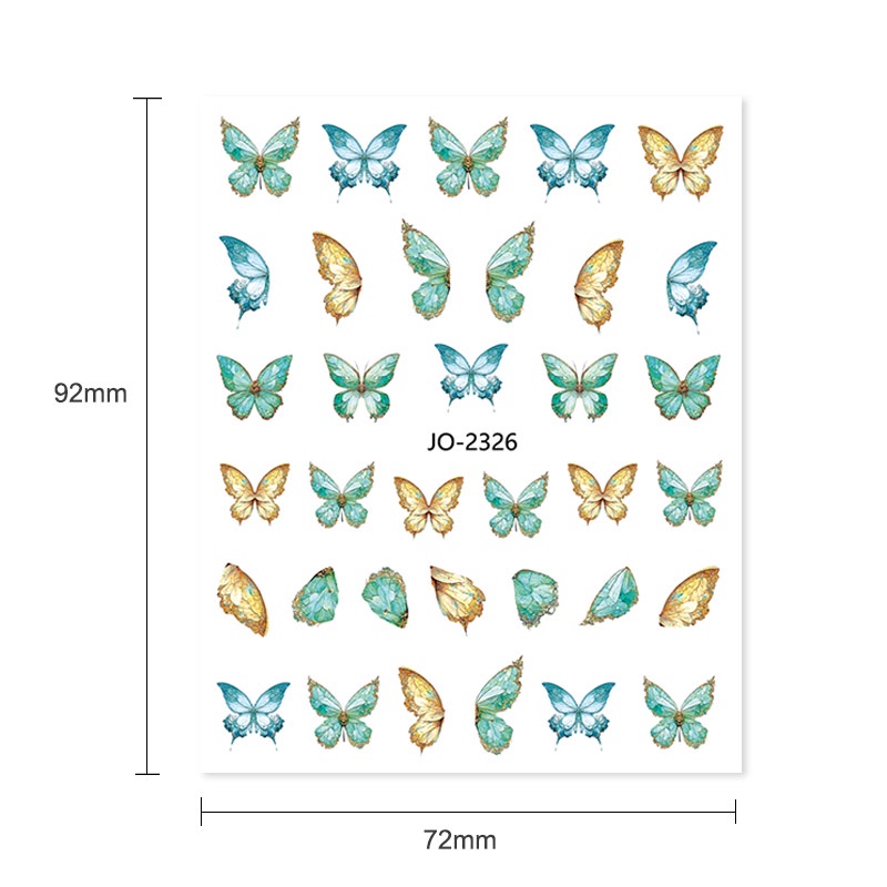 Miếng dán trang trí móng tay 3D UR SUGAR hình cánh bướm nhiều màu thời trang độc đáo