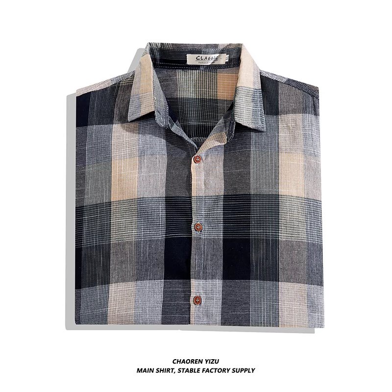 Áo Sơ Mi Tay Dài Dáng Rộng In Họa Tiết Caro Phong Cách hip hop Hàn Quốc Thời Trang Cho Nam Size M-3XL