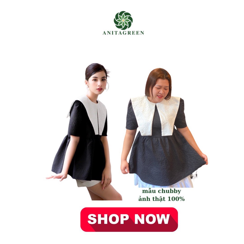áo kiểu babydoll bigsize phối bâu xinh xắn kèm ảnh thật ( thời trang anitagreen)QA223